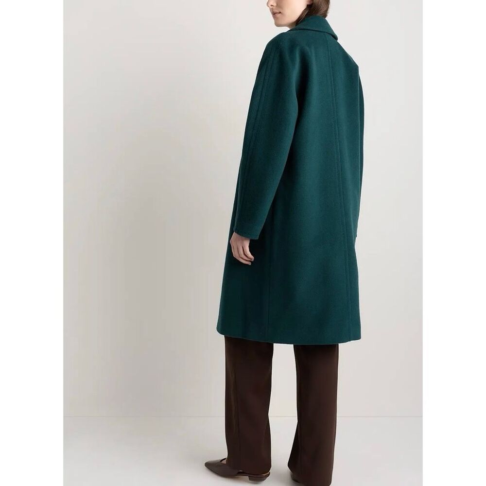 Quince NWT double breasted cashmere wool slouch coat size small green - Picture 2 of 13